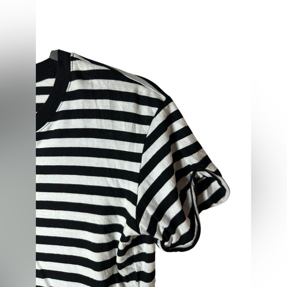 H&M Divided Black White Striped Crop T-Shirt Short Sleeve Size Small - Picture 4 of 5